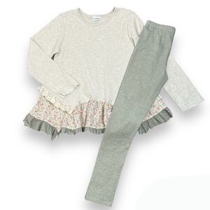 Naartjie Royal Rose‎ Castle Dot Lace Top Leggings Set Girls 10 Years